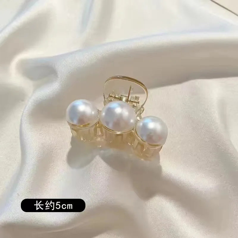 Pearl Hair Claw Clips for Women – Large Korean Shark Barrette