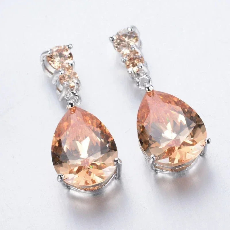 Women's Crystal Teardrop Drop Earrings – Wedding & Party Jewelry