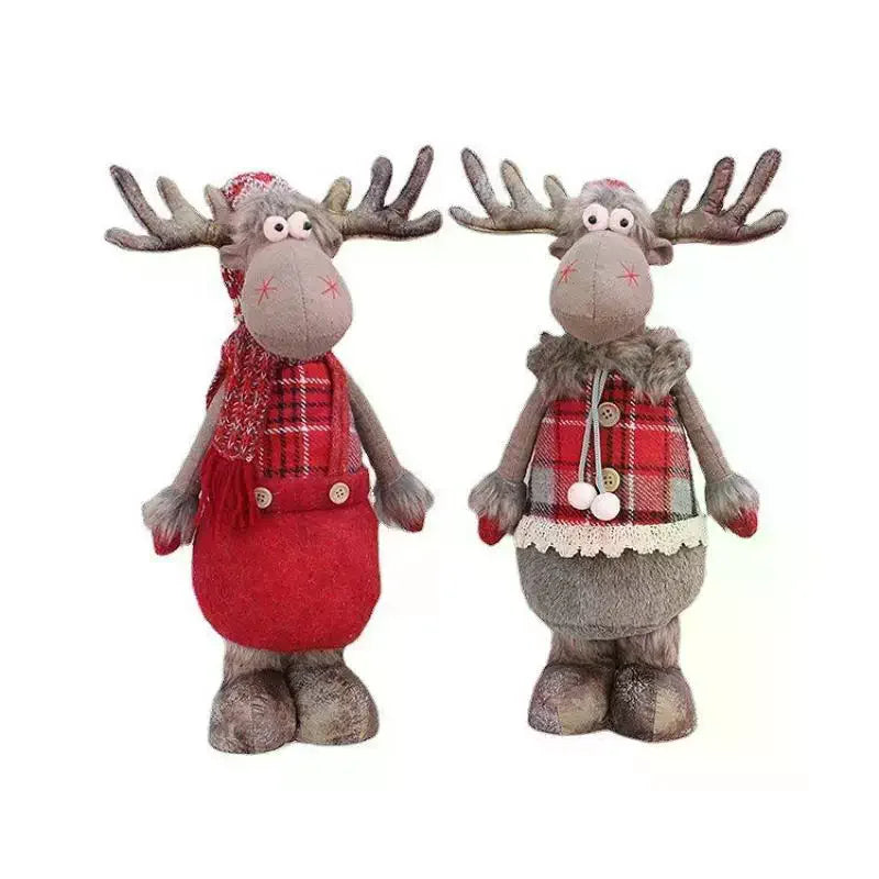 Christmas Elk Plush Doll Ornament 45cm – Festive Reindeer Decor