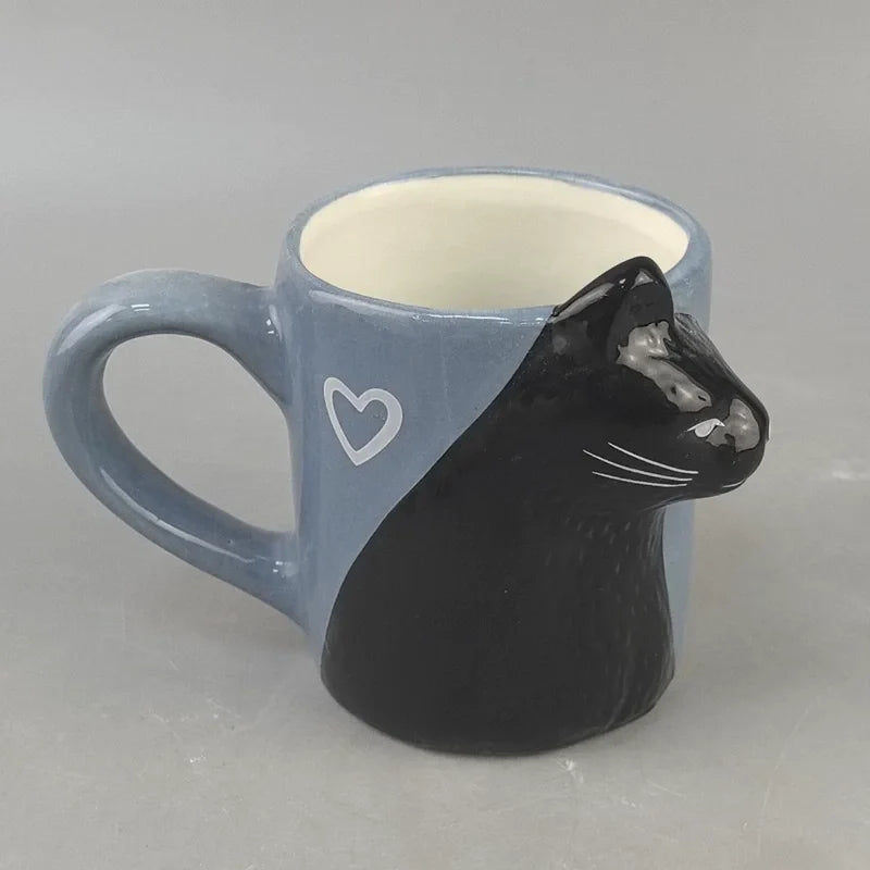 Kiss Cat Ceramic Couple Mugs | Anniversary & Valentine Gift