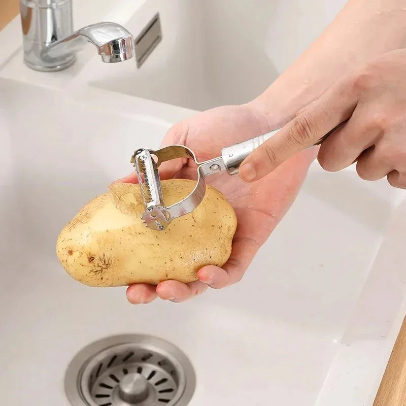 Stainless Steel Julienne Peeler & Grater – 2-in-1 Kitchen Tool