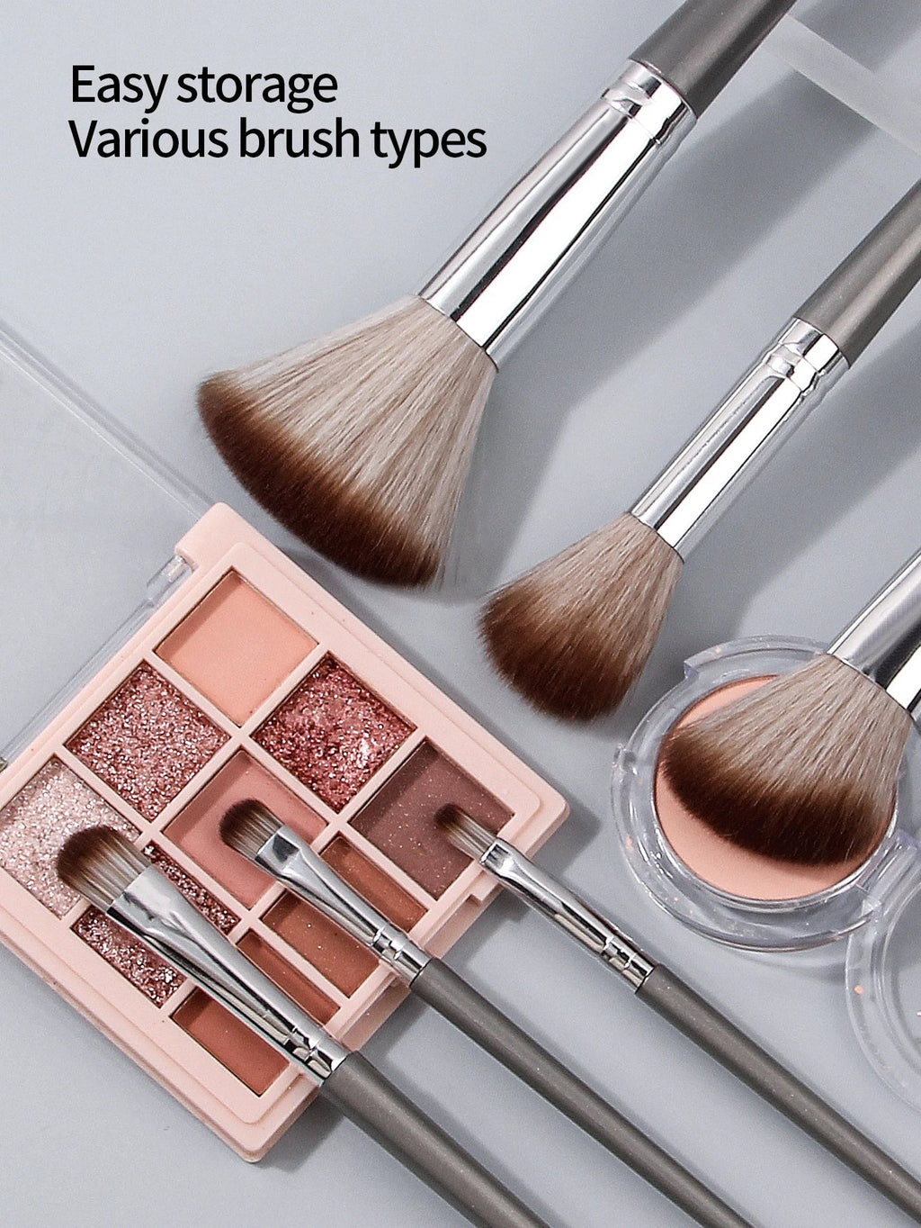 18PCS Professional Makeup Brush Set with Sponges & Puffs