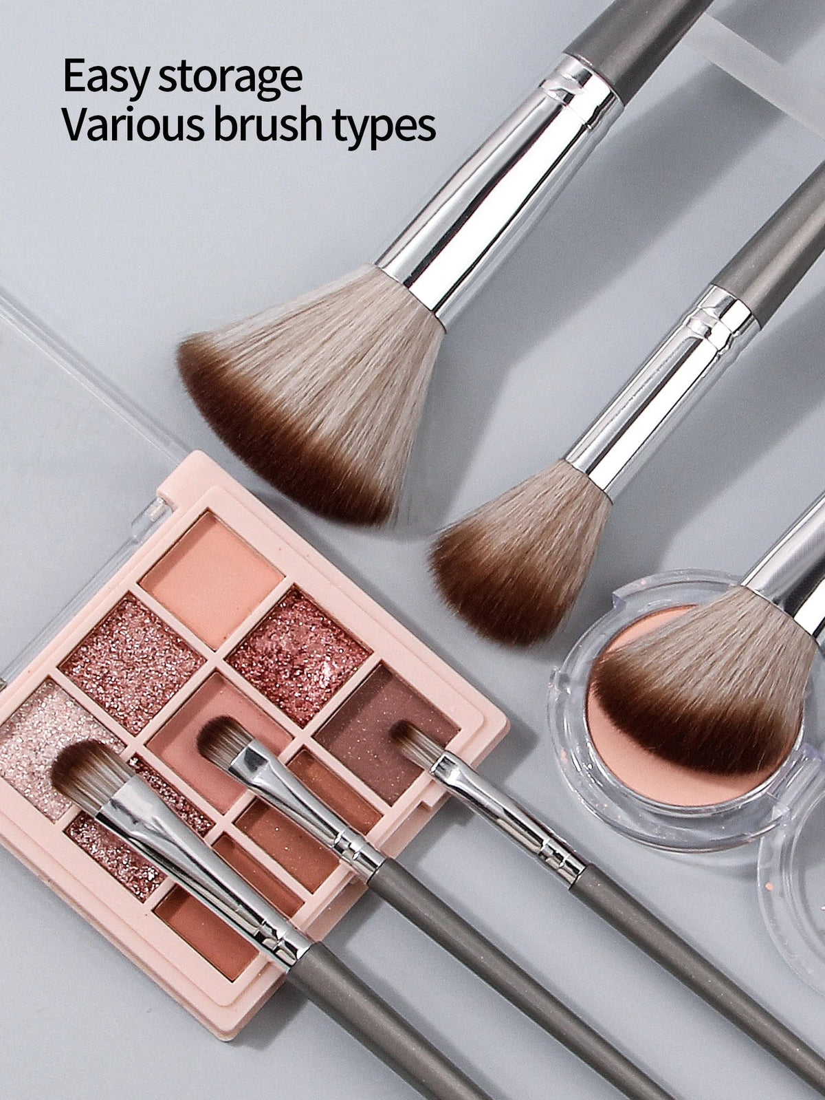 18PCS Professional Makeup Brush Set with Sponges & Puffs