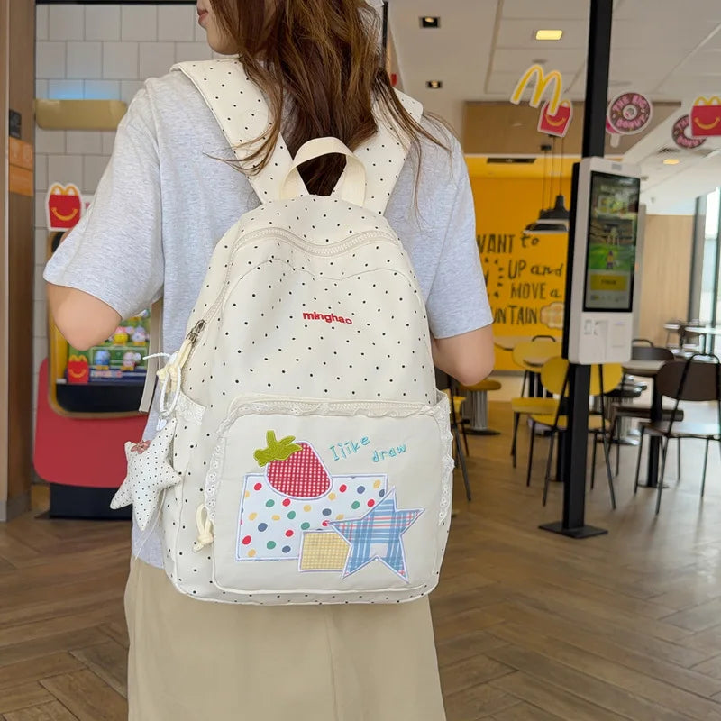 Polka Dot Backpack for Women – Large Cute School & Travel Bag