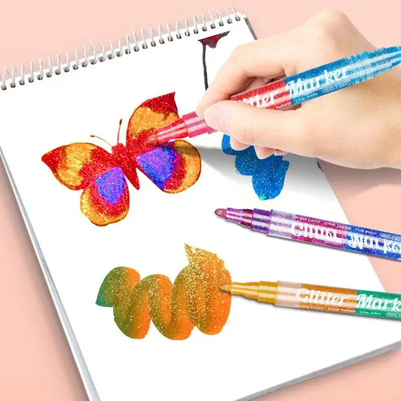 Double-Ended Glitter Markers 8-Piece Set – 16 Colors