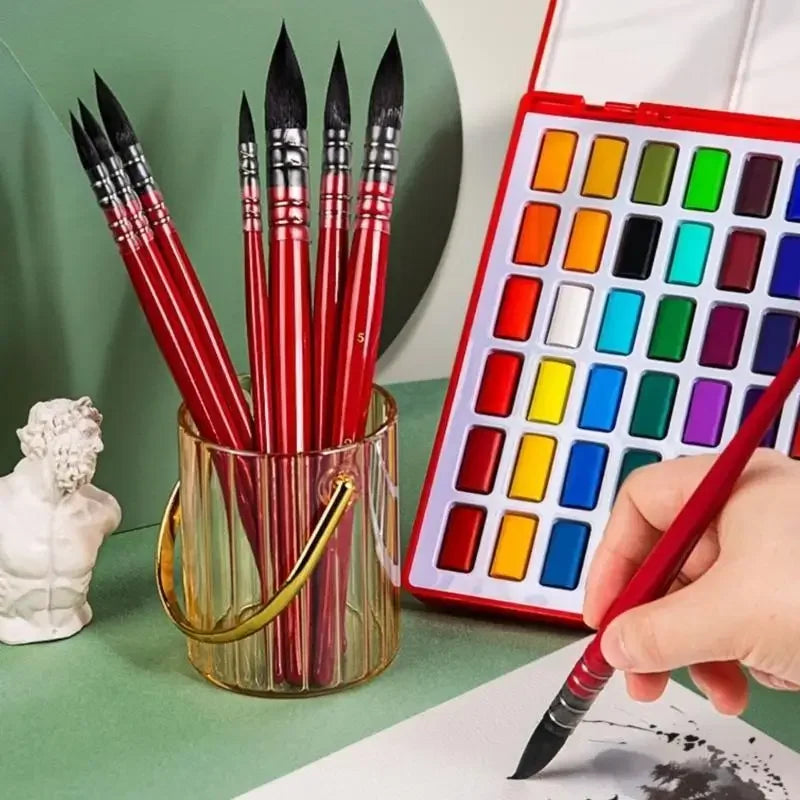 Fine Detail Paint Brush Set – Nylon Bristles, All Paint Media