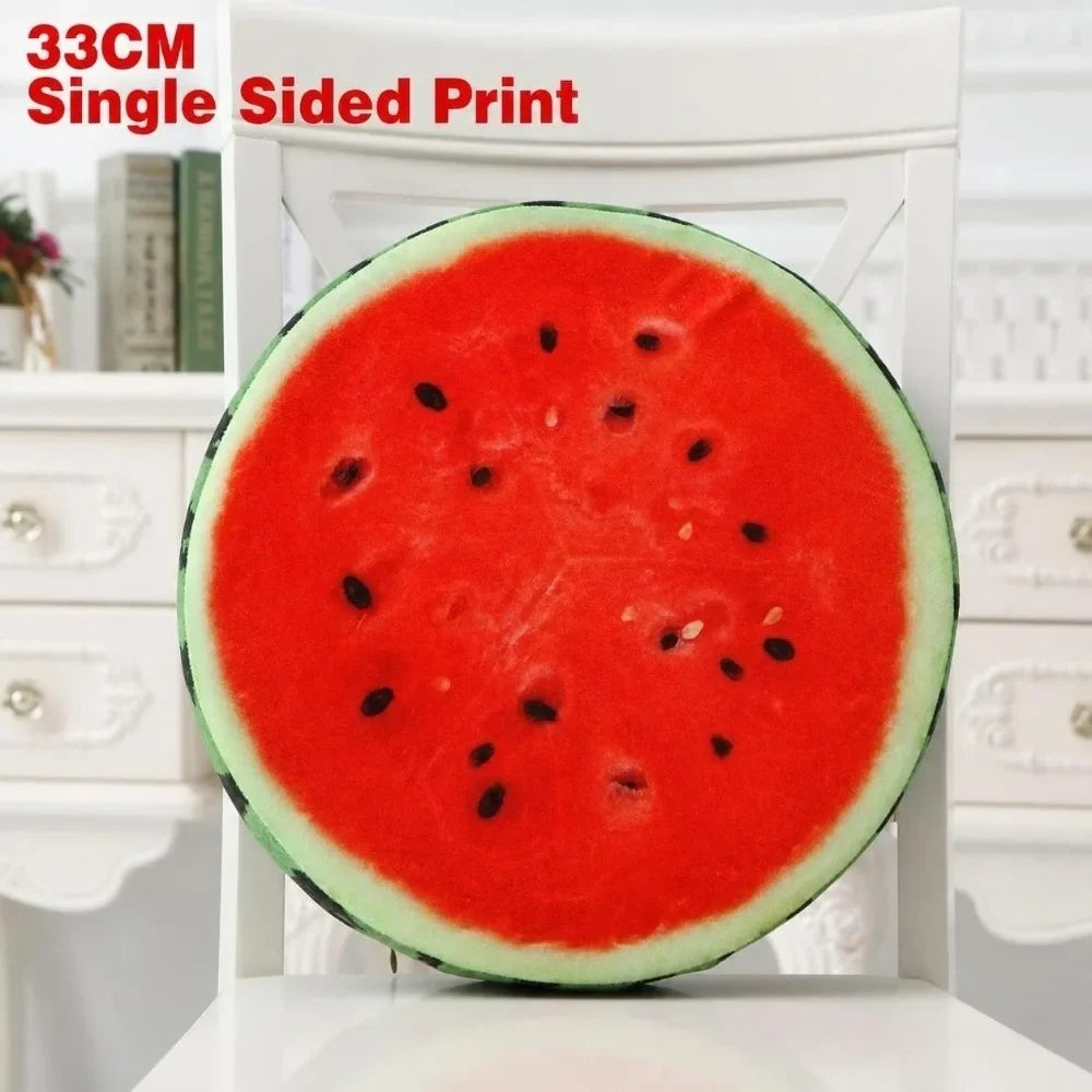 Round Fruit Slice Plush Pillow – Cute Sofa Seat Cushion Decor