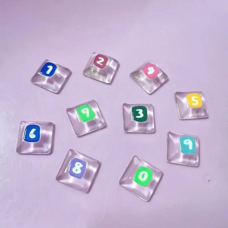 Crystal Glass Keycap Risers – 26 Letters & 10 Numbers