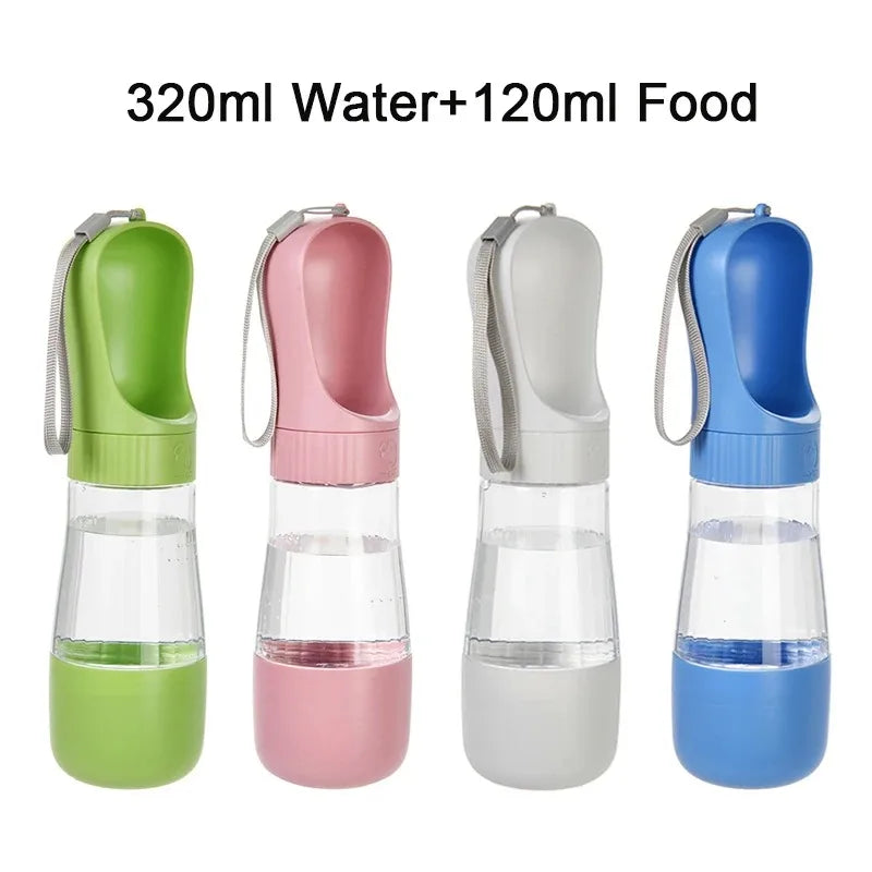 Portable Dog & Cat Water Bottle with Food Compartment