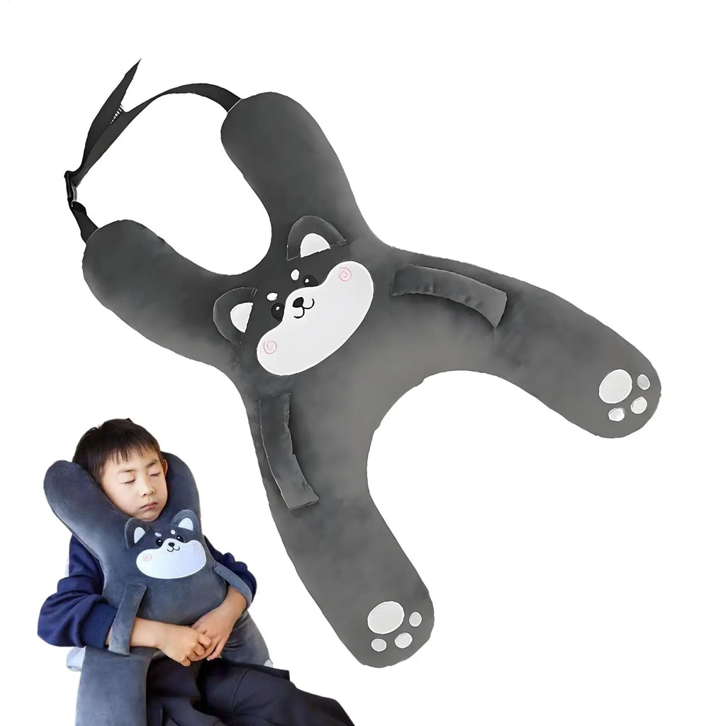 Kids H-Shaped Plush Travel Neck Pillow – Car & Airplane