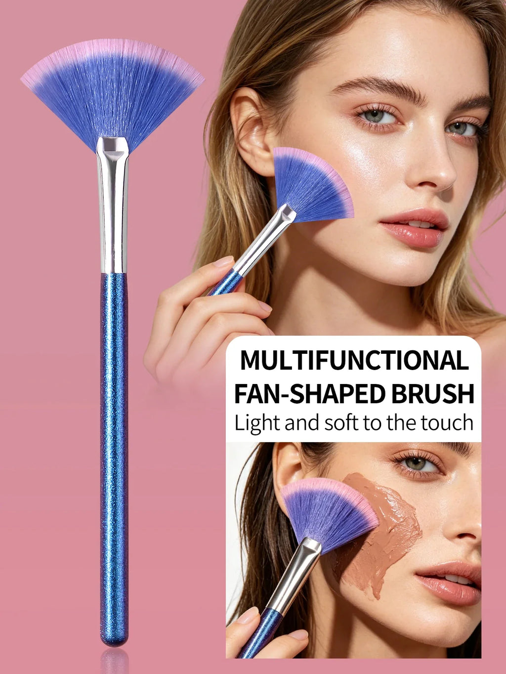 Fan Highlight & Contour Brush – Loose Powder Blending Tool
