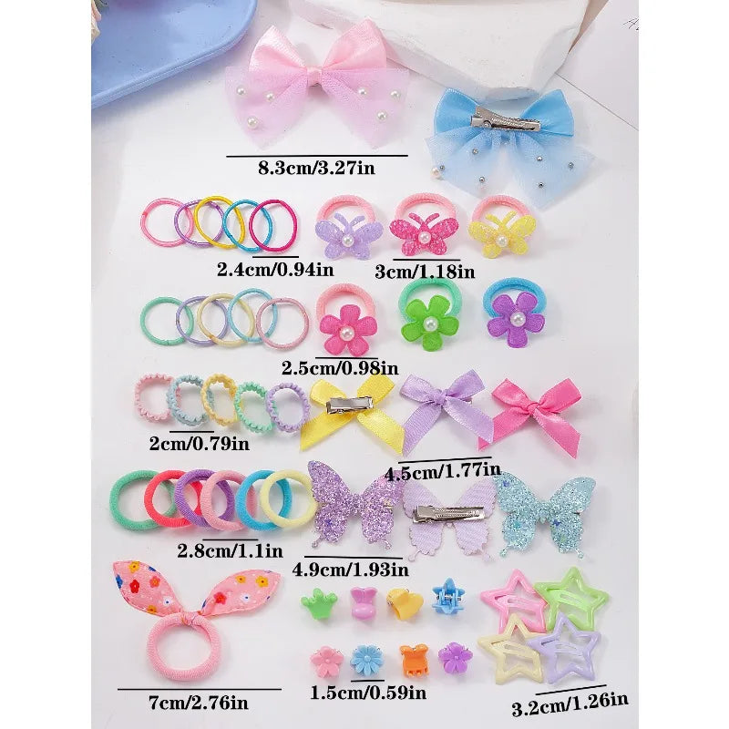 832-Piece Girls Hair Accessories Set – Clips, Bands & Ties