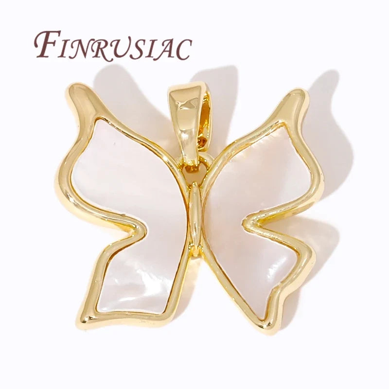 18K Gold Plated Shell Butterfly Charms | DIY Jewelry Pendants