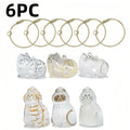 3/6PCS Pet Fur Keepsake Capsule Resin Charm Keychain Pendant