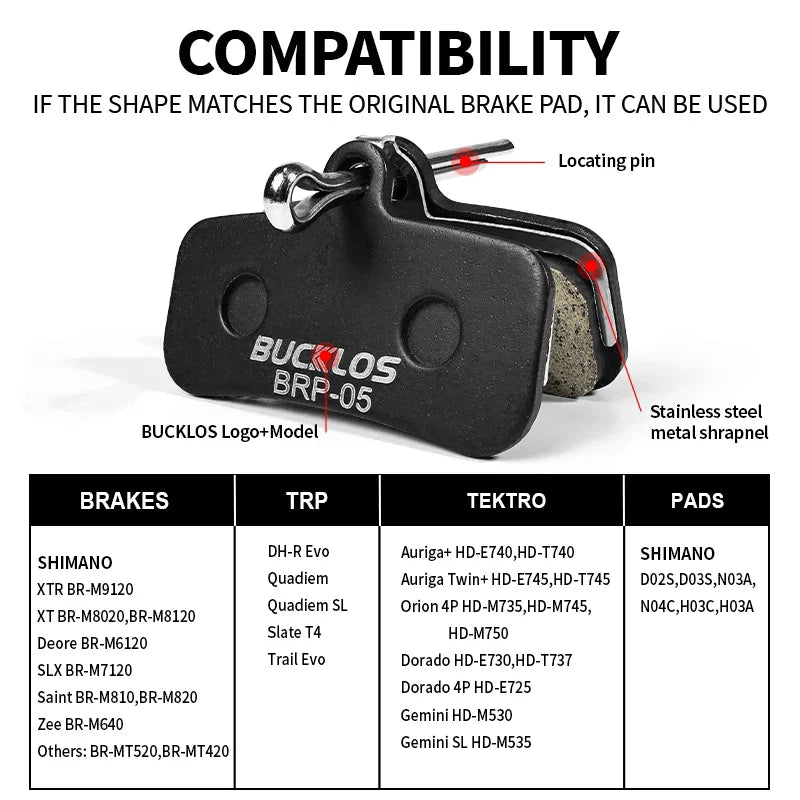 BUCKLOS Disc Brake Pads – Shimano N03A H03A D03S MTB Bike