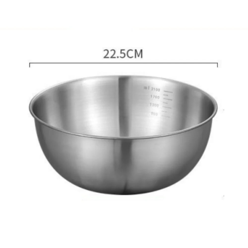 Stainless Steel Mixing Bowl Set with Scale – 1-3 Pcs
