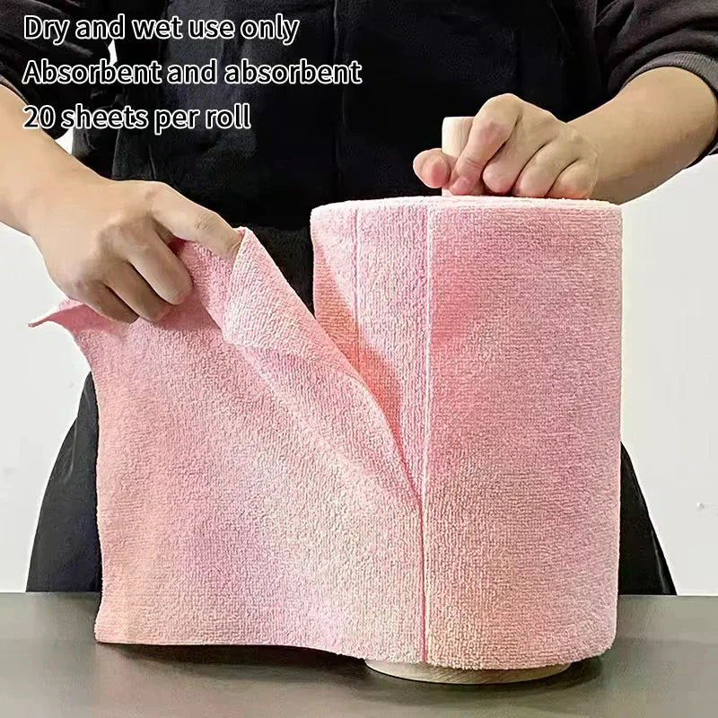 Microfiber Tear-Off Cleaning Cloth Roll – Reusable Dish Towels