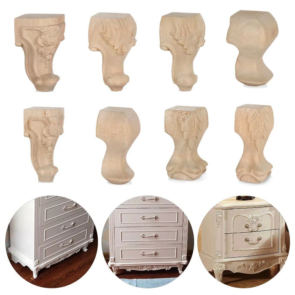 Vintage European Wood Carved Furniture Legs & Cabinet Feet