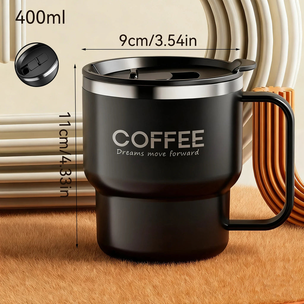 304 Stainless Steel Double Wall Insulated Coffee Mug & Handle