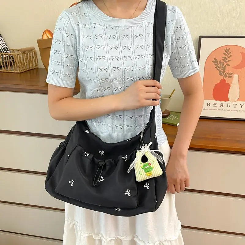 Nixie Puff Pleated Drawstring Nylon Bag – Shoulder & Crossbody