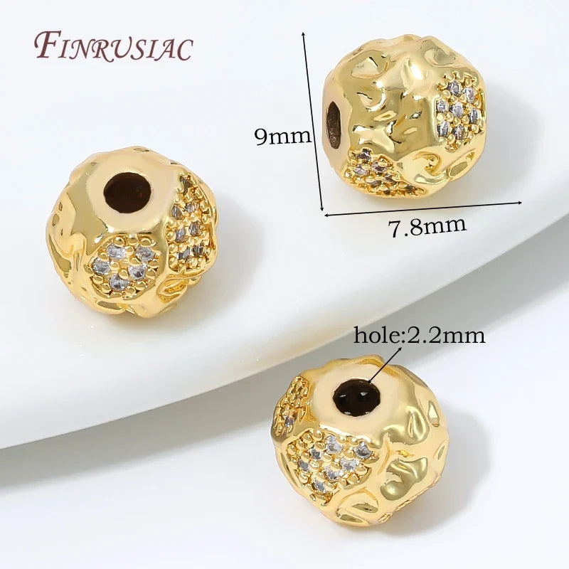 18K Gold Plated Zircon Spacer Beads | DIY Jewelry Making