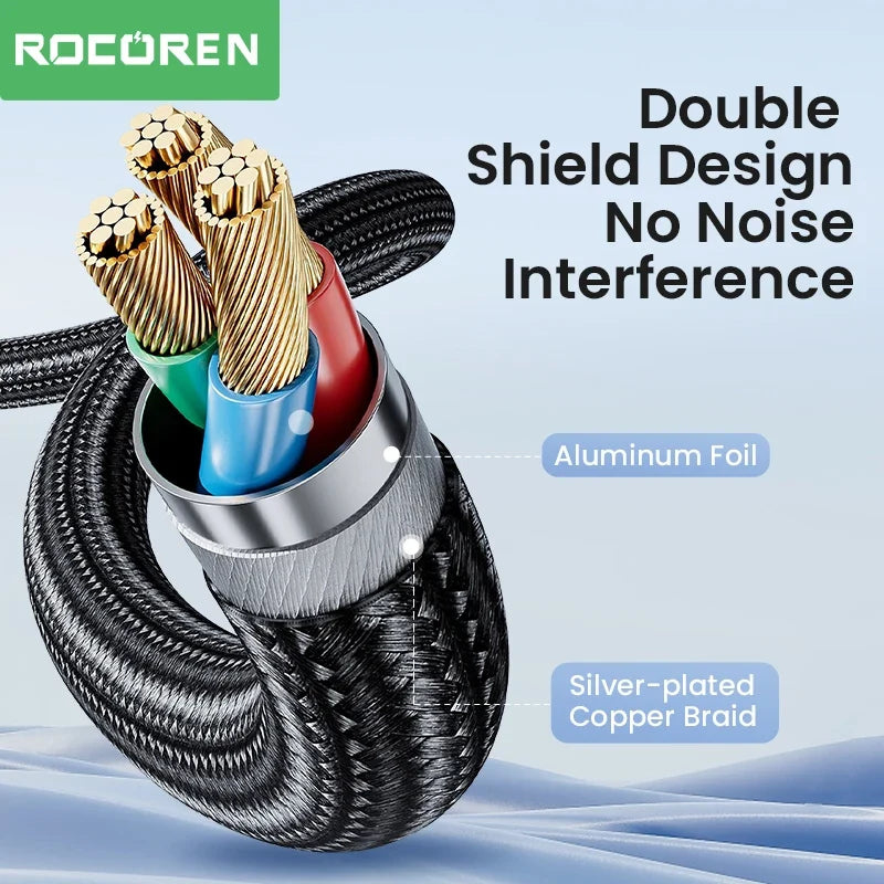 Rocoren 3.5mm to 2 RCA Audio Cable HiFi Stereo Splitter