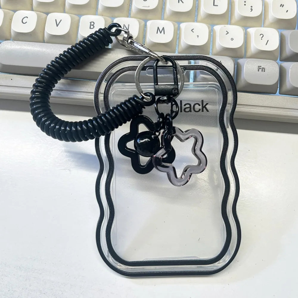 Silicone Kpop Photocard Holder Star Keychain Sliding Cover