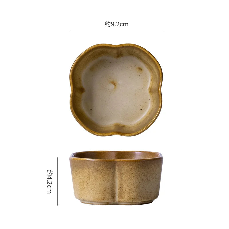 Vintage Ceramic Flower Dipping Dish | Retro Snack & Sauce Plate