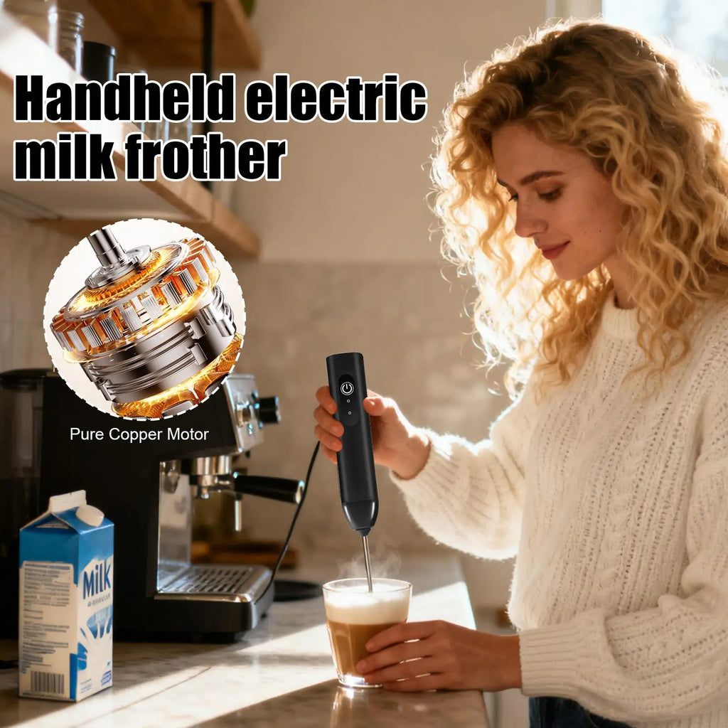 USB Rechargeable Handheld Electric Milk Frother Wand