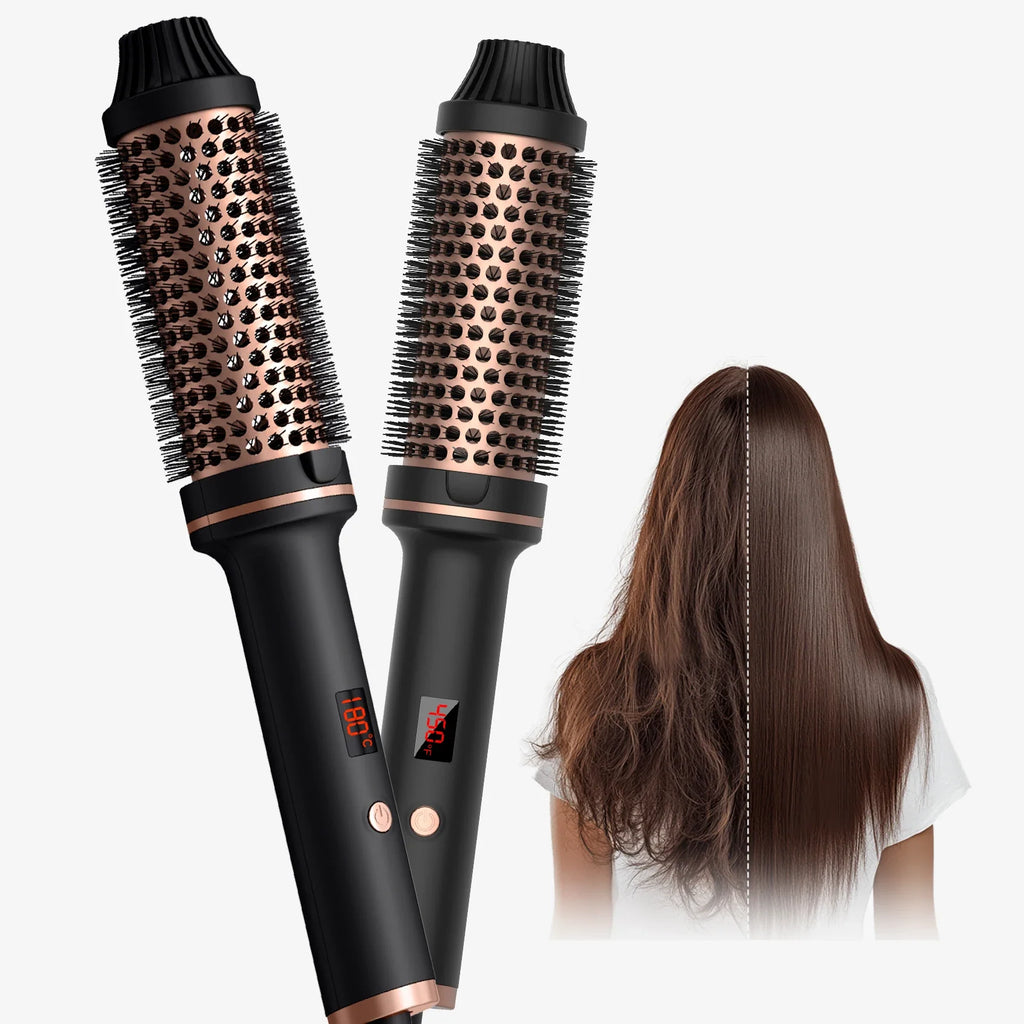 WELLTOP Ionic Ceramic PTC Hot Straightener Brush LCD Display