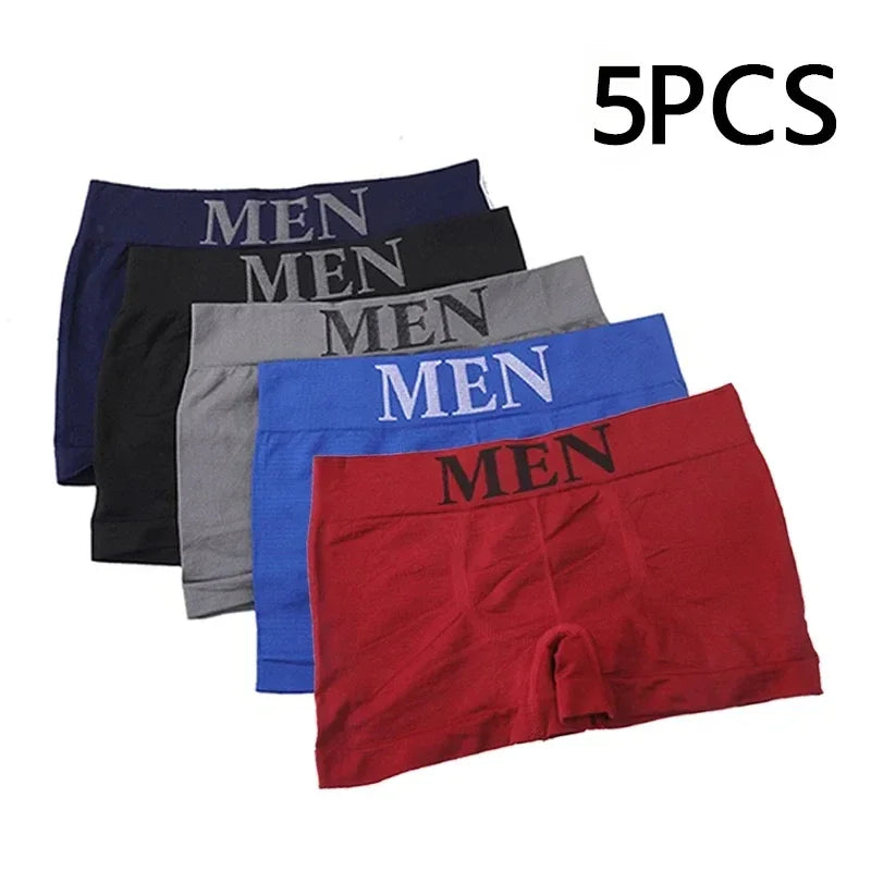 5-Pack Men's High-Elastic Breathable Boxer Briefs | One Size