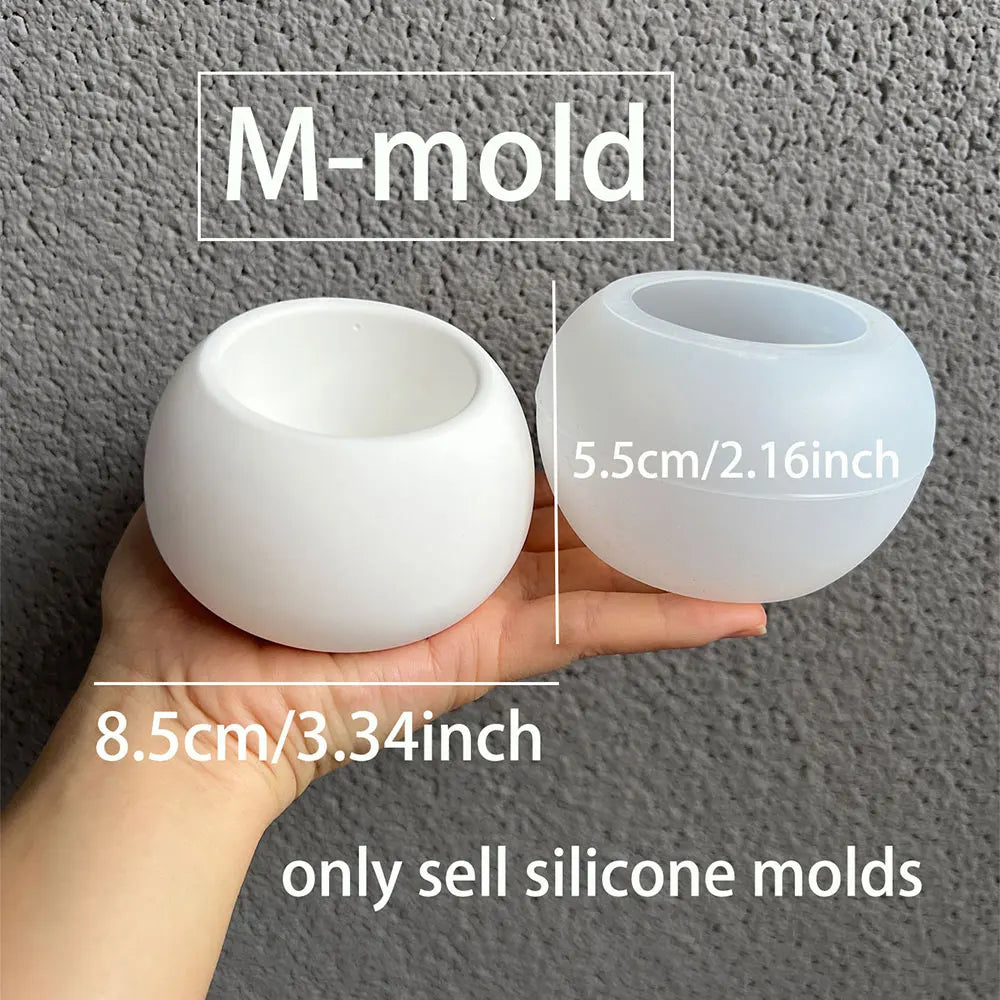 Spherical Silicone Mold for Concrete Pot, Resin & Candle DIY
