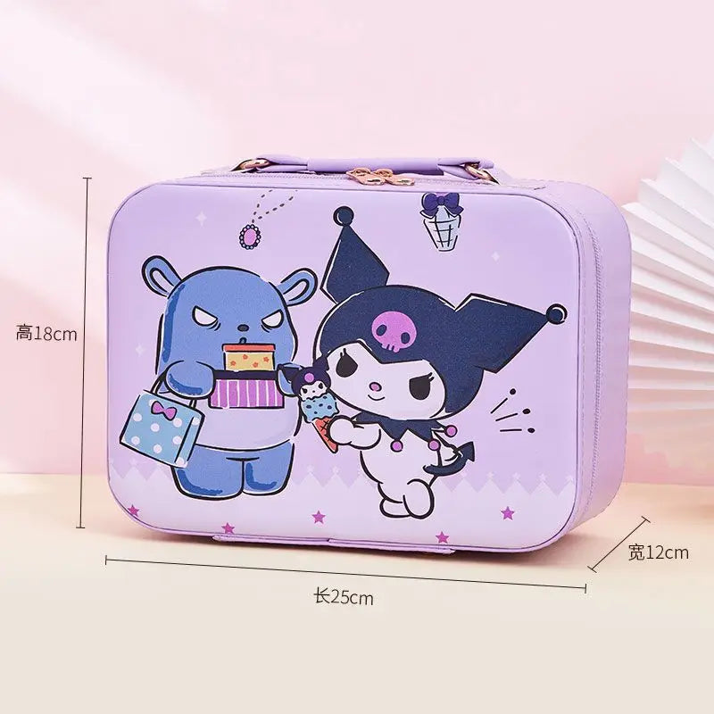 Sanrio Kawaii Large Makeup Bag with Mirror | Hello Kitty Kuromi