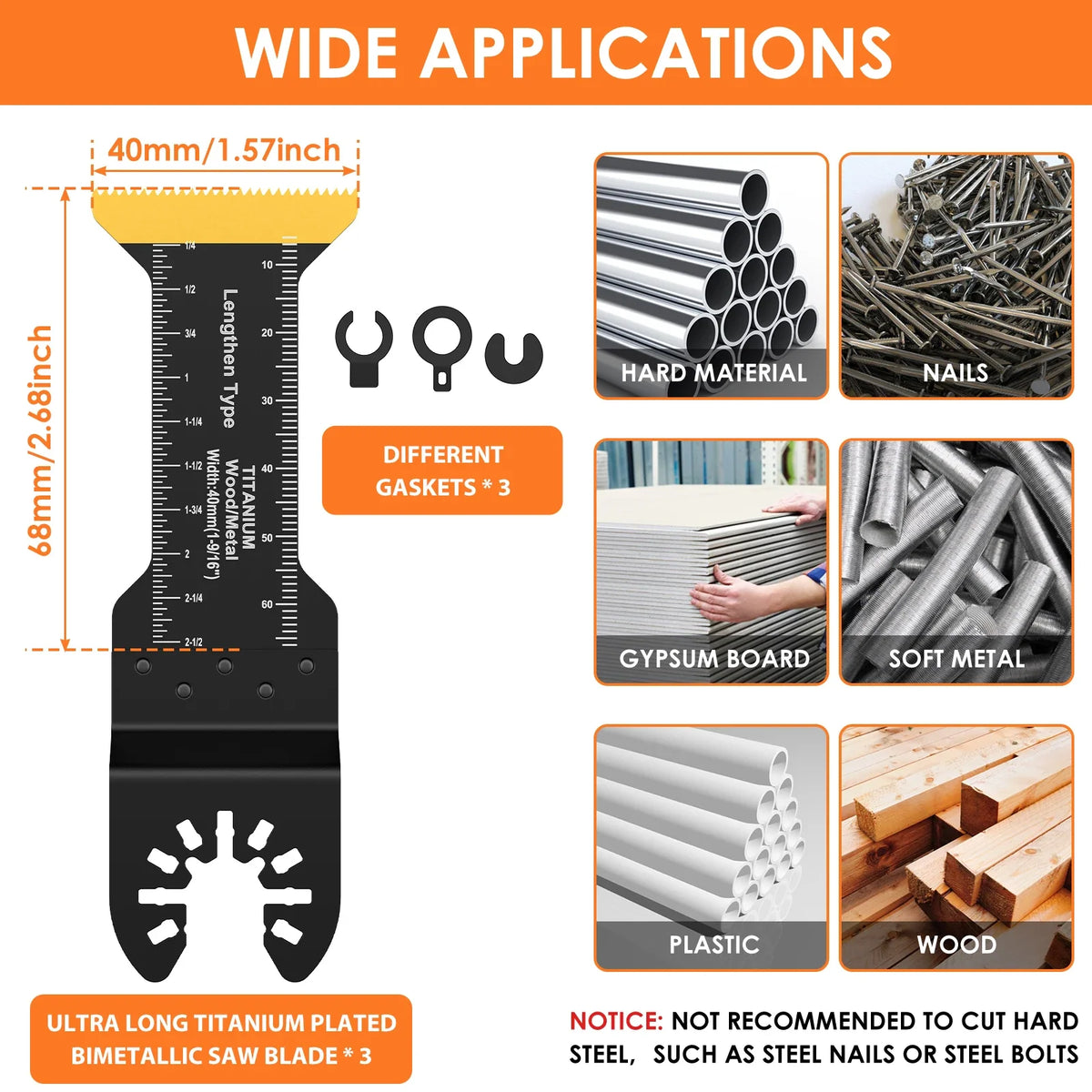 Titanium Oscillating Saw Blade Kit 3/4 Pcs – Universal Multitool