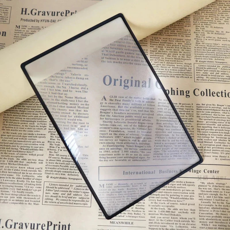 Ultra-Thin Full Page Sheet Magnifier | Large Reading Magnifying Lens