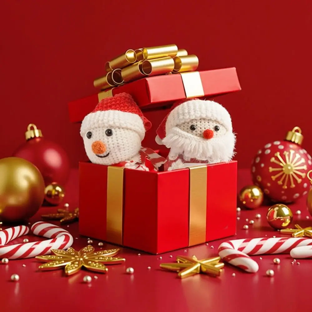 Mini Crochet Christmas Dolls – Handmade Knit Holiday Ornaments