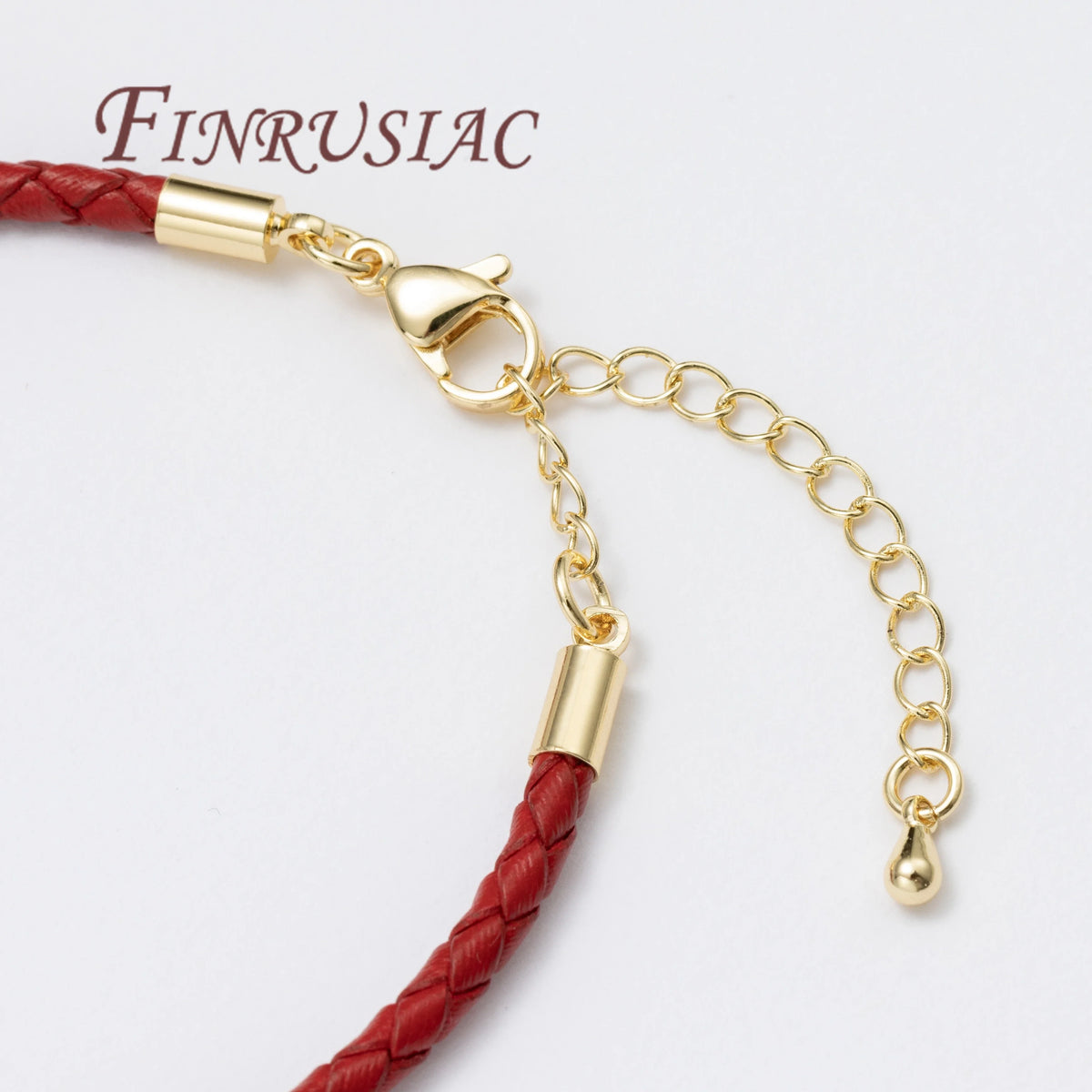 18K Gold Plated Leather Cord Chain with Lobster Clasp | DIY Bracelet