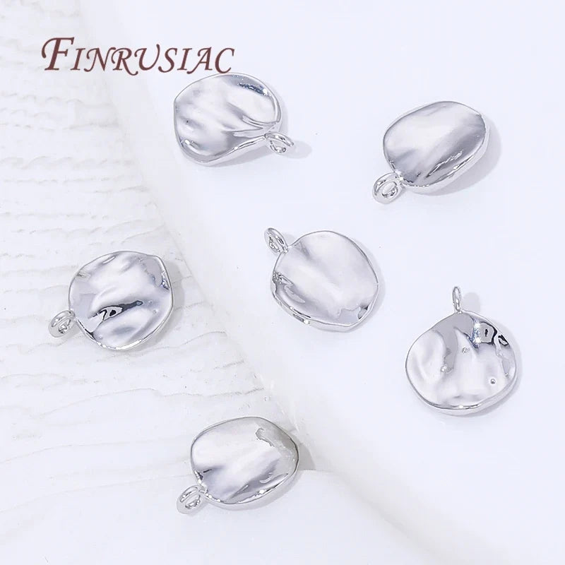 18K Gold Plated Round Charms 6mm 8mm – DIY Jewelry Findings