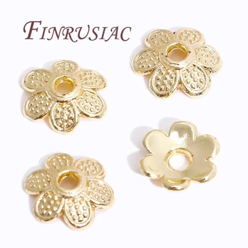 18K/14K Gold Plated Filigree Flower Bead Caps – Jewelry Making
