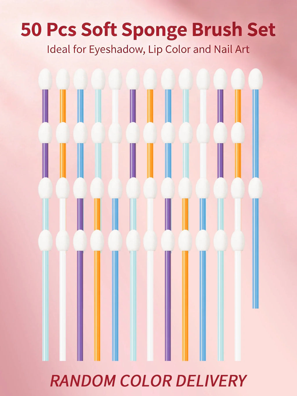50-Piece Sponge Makeup Brush Set – Eye, Lip & Concealer