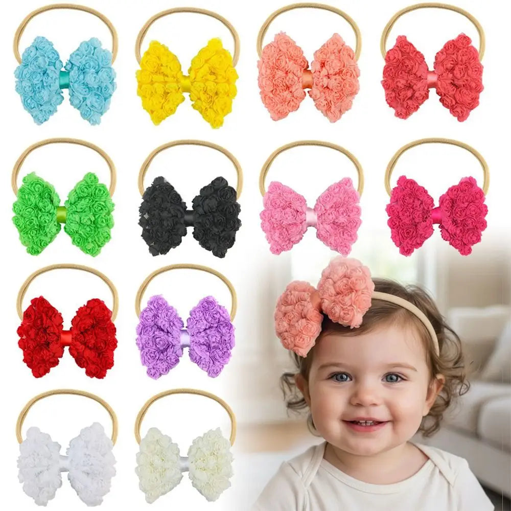 10-Pack Chiffon Rose Flower Headbands – Baby & Toddler Girls