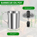 500ML Stainless Steel BBQ Sauce Basting Pot & Brush Set