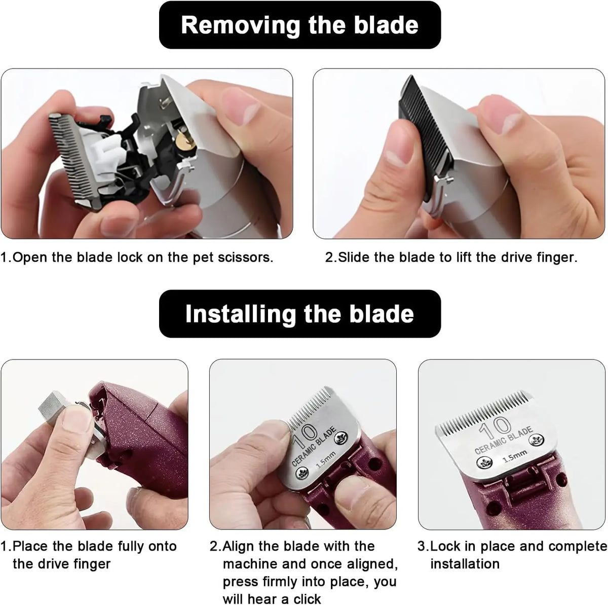 SHINON Ceramic Dog Clipper Blade – Andis Oster A5 Wahl KM