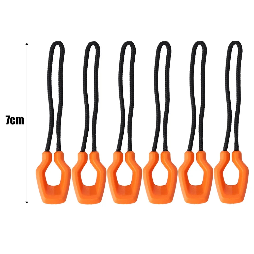 6Pcs Luminous Zipper Pullers for Backpack, Jacket & Tent