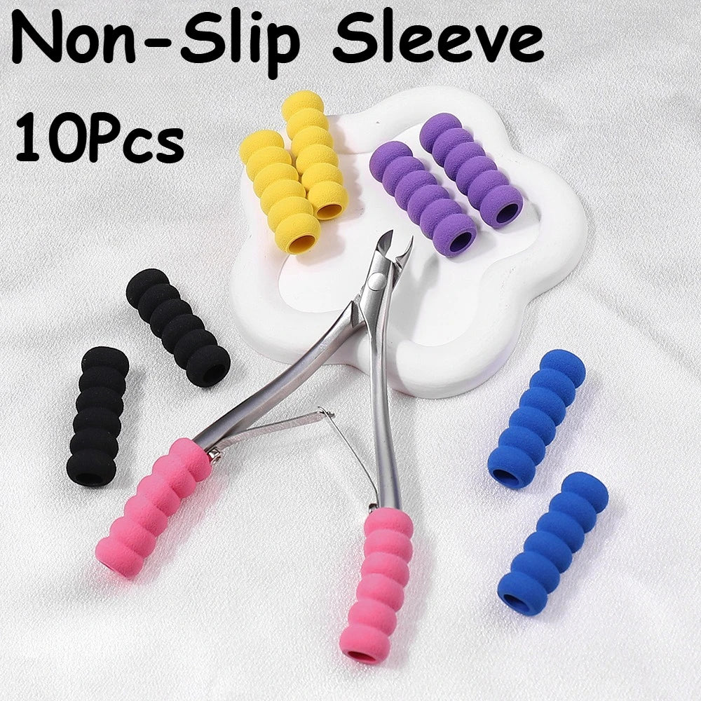 10Pcs Silicone Grip Sleeves for Nail Art Tools – Anti-Slip Set