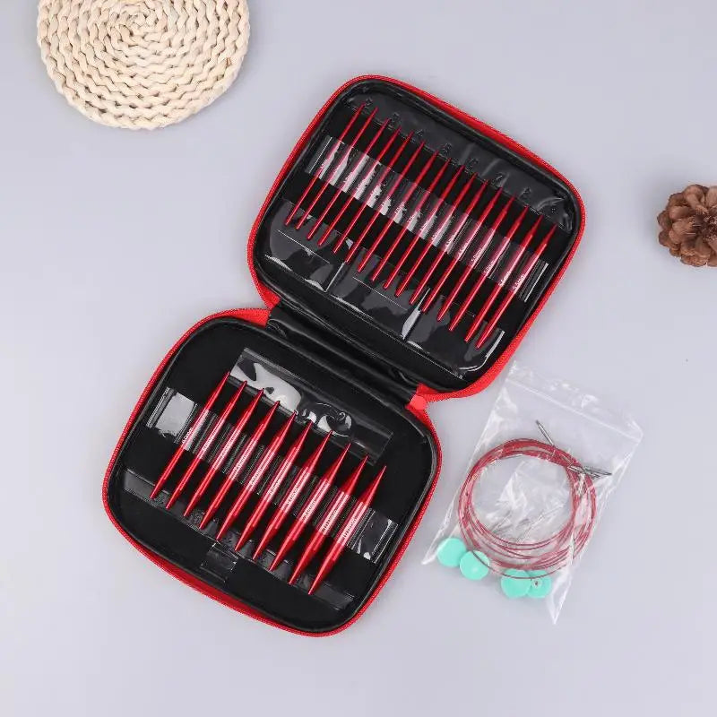 Crochet Hooks Kit with Detachable Circular Knitting Needles