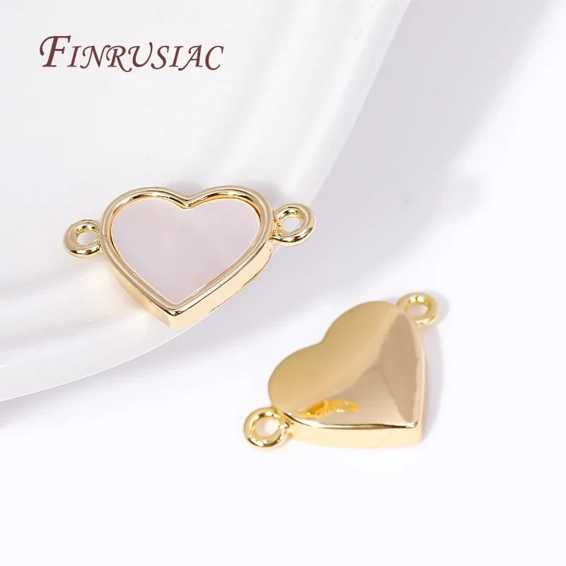 18K Gold Plated Shell Heart Charm Pendant – DIY Jewelry Making
