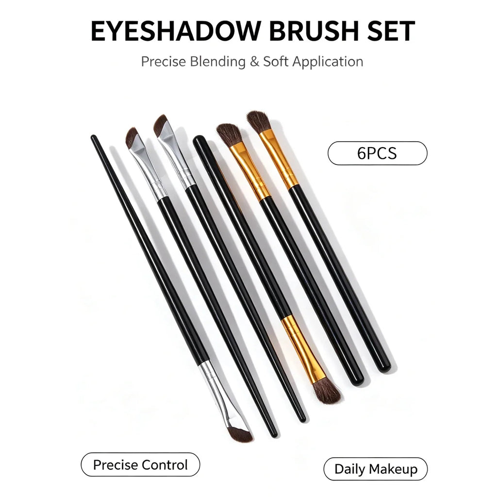6-Piece Eyeshadow Brush Set – Soft Synthetic Blending Brushes
