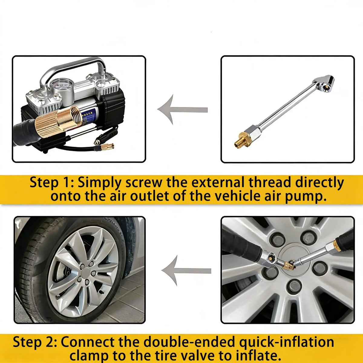 Quick-Connect Locking Air Chuck – Leak-Proof Tire Inflator Tool