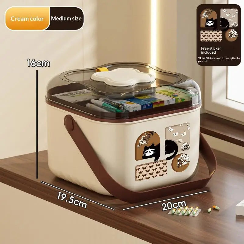 Clear 2-Tier Pill Organizer Box | Family & Travel Storage